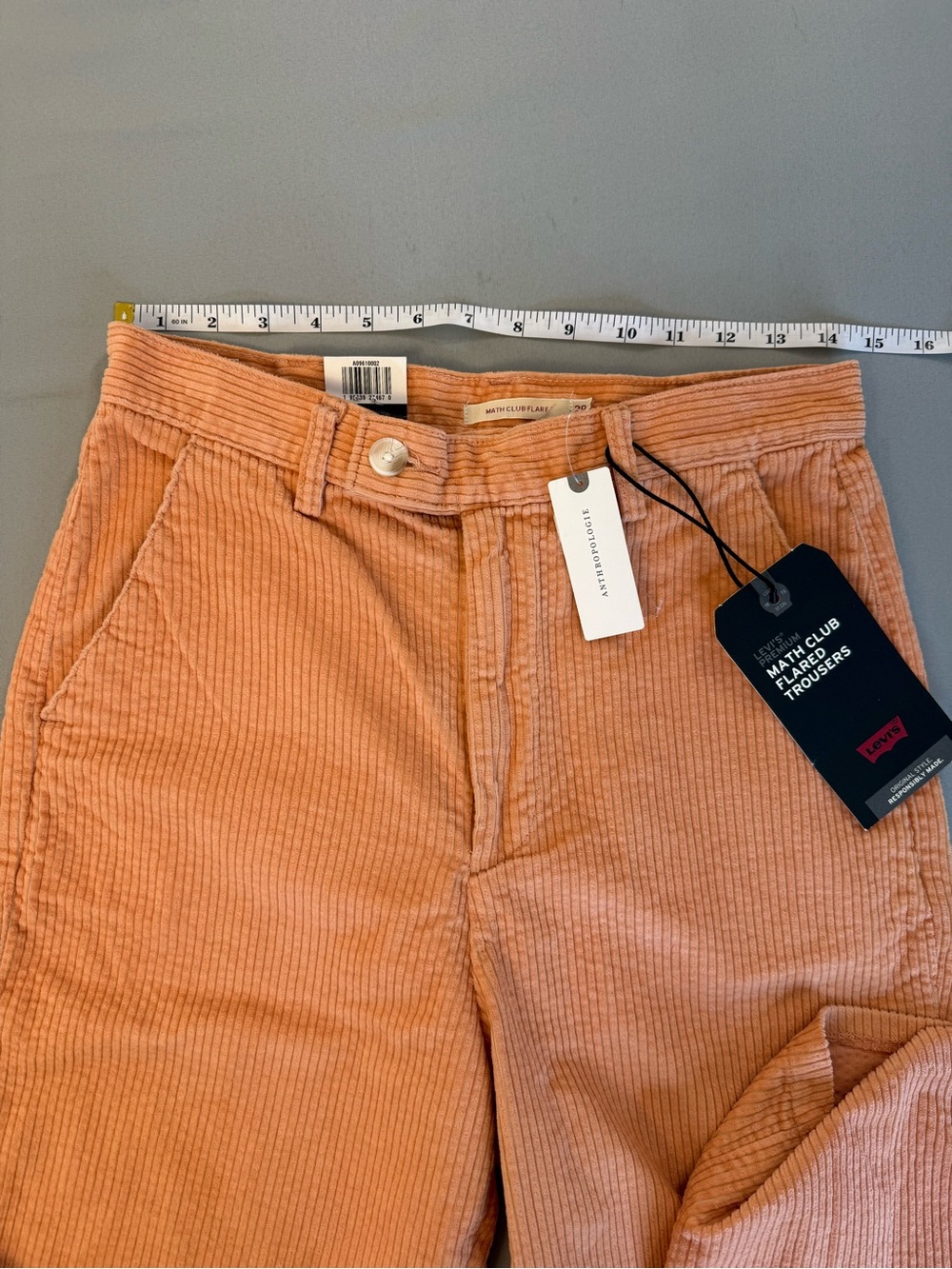 Anthropologie Levi’s Corduroy Pants Size 29 Math Club Cropped New with Tags pink - Picture 11 of 16